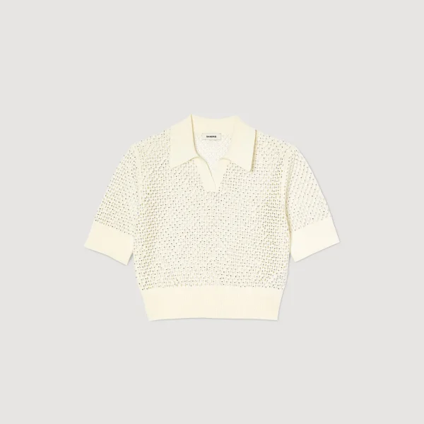 Sale Pull Col Polo En Maille Femme Pulls & Cardigans