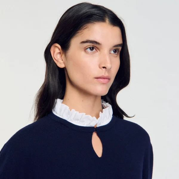 Cheap Pull En Laine Et Cachemire à Volant Femme Pulls & Cardigans