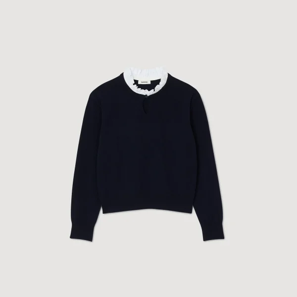 Cheap Pull En Laine Et Cachemire à Volant Femme Pulls & Cardigans