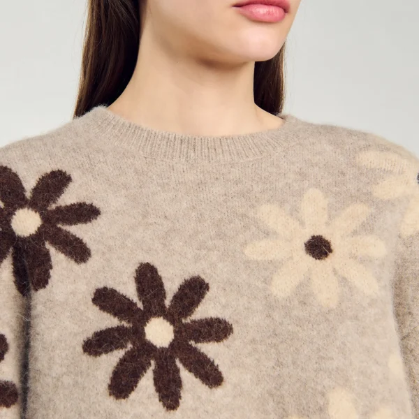 Cheap Pull En Maille à Fleurs Femme Pulls & Cardigans