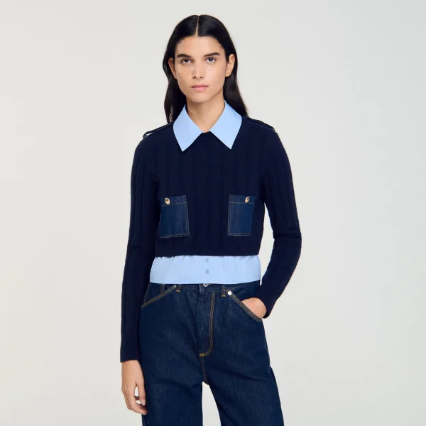 Outlet Pull Trompe L'œil Femme Pulls & Cardigans