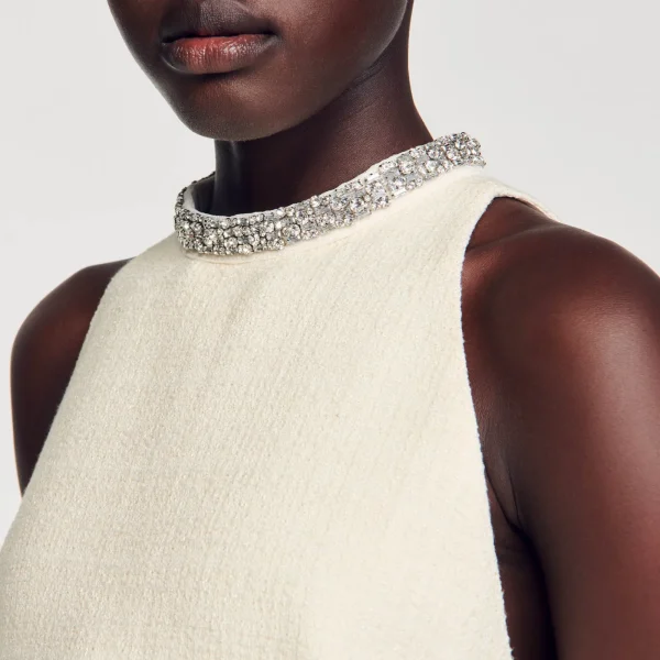 Clearance Robe à Col Bijoux Femme Robes