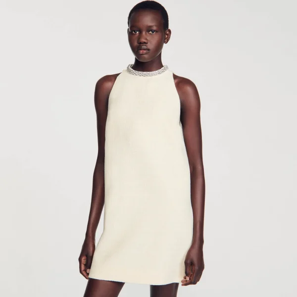 Clearance Robe à Col Bijoux Femme Robes