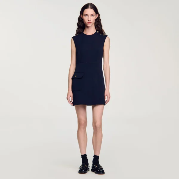 Discount Robe Courte à Boutons Femme Robes
