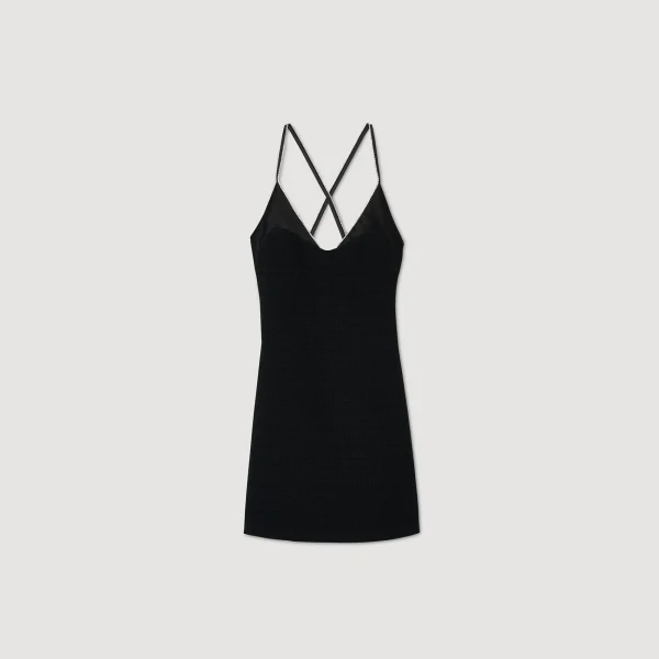 Sale Robe Courte à Bretelles Strassées Femme Robes
