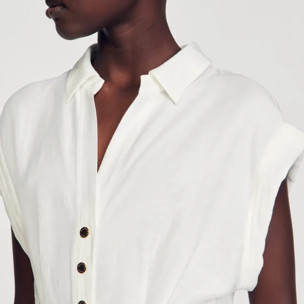Best Sale Robe Courte Drapée Femme Robes