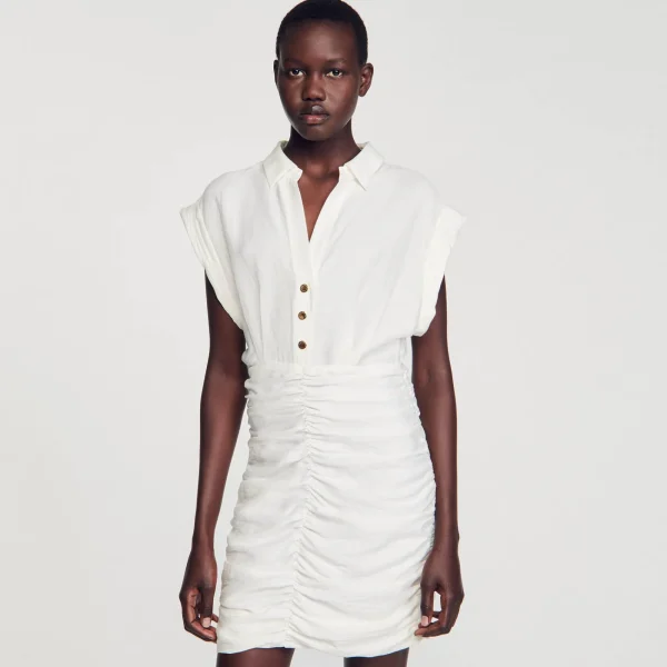 Best Sale Robe Courte Drapée Femme Robes