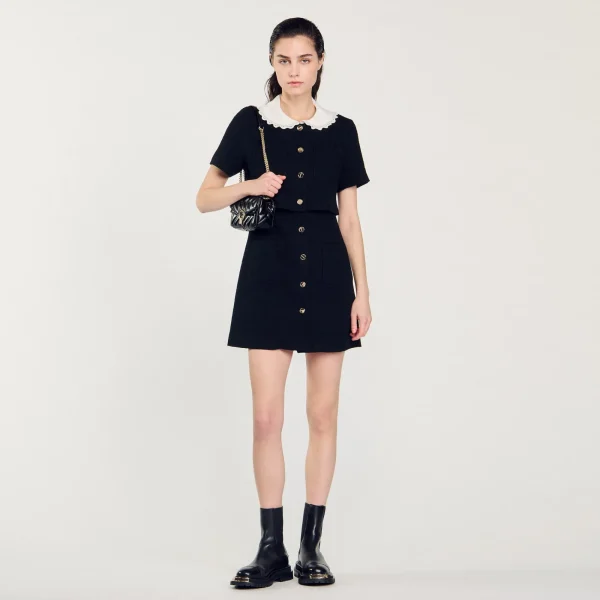 Outlet Robe Courte En Tweed Femme Robes