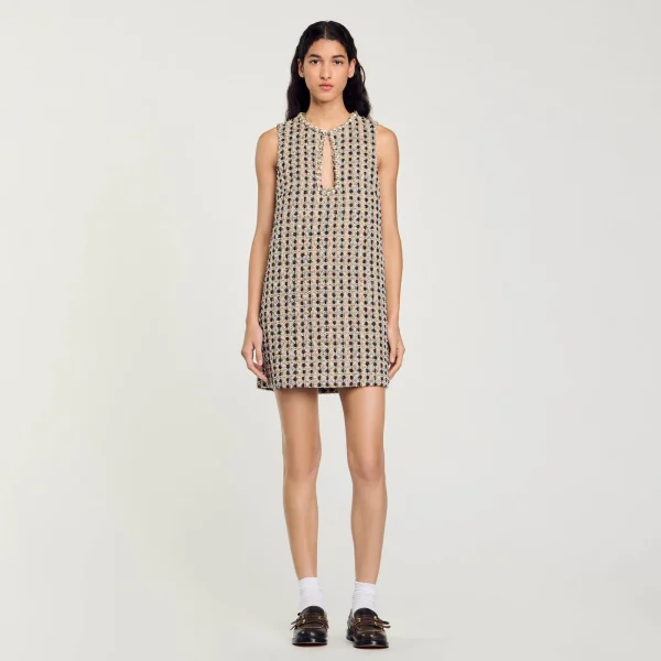 Shop Robe Courte En Tweed Femme Robes