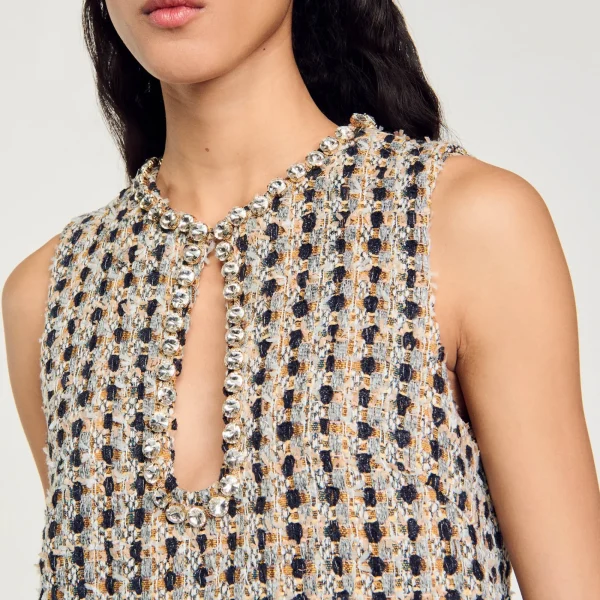 Shop Robe Courte En Tweed Femme Robes