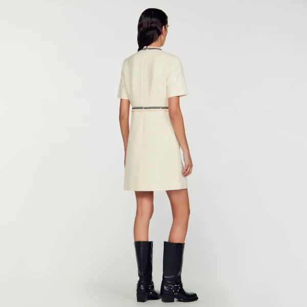 New Robe Courte En Tweed Femme Robes