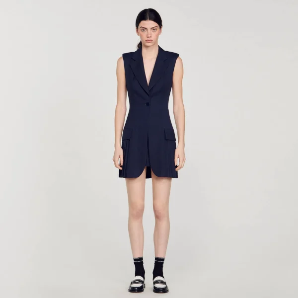 Cheap Robe Courte Tailleur Plissée Femme Robes
