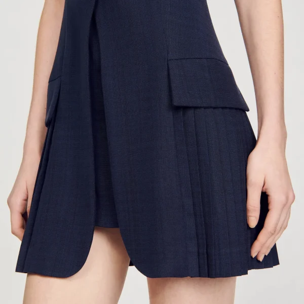 Cheap Robe Courte Tailleur Plissée Femme Robes