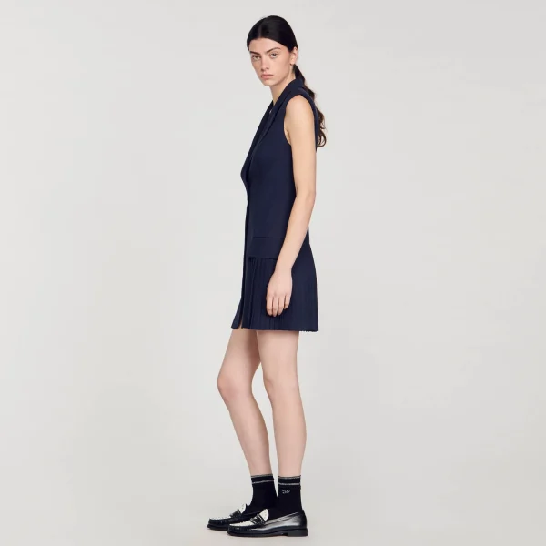 Cheap Robe Courte Tailleur Plissée Femme Robes