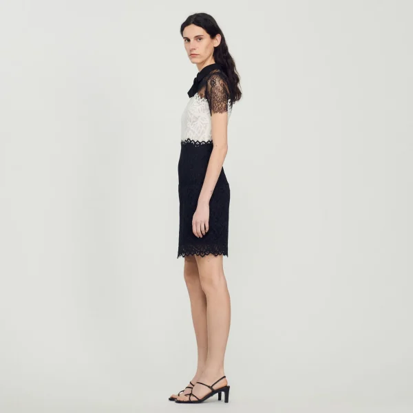 Discount Robe En Dentelle Bi-couleur Femme Robes