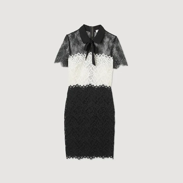 Discount Robe En Dentelle Bi-couleur Femme Robes