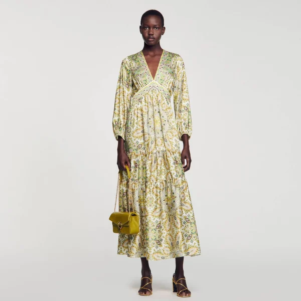 Fashion Robe Longue à Imprimé Foulard Femme Robes