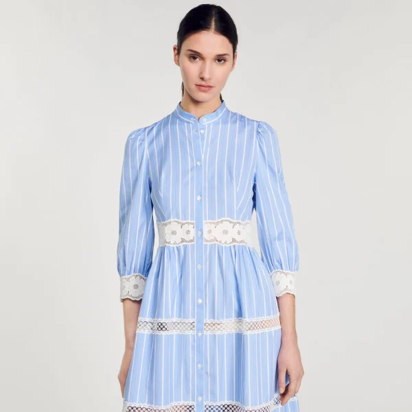 Cheap Robe Longue à Rayures En Coton Femme Robes