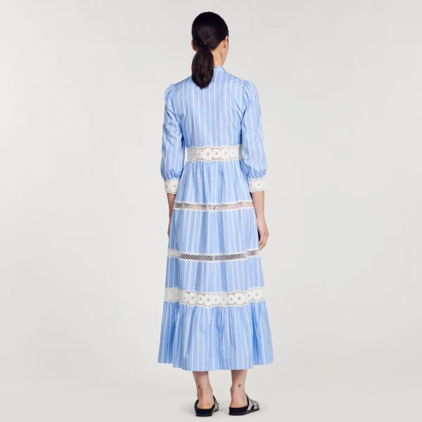 Cheap Robe Longue à Rayures En Coton Femme Robes