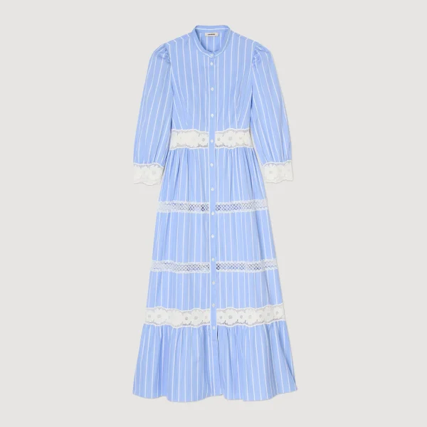 Cheap Robe Longue à Rayures En Coton Femme Robes