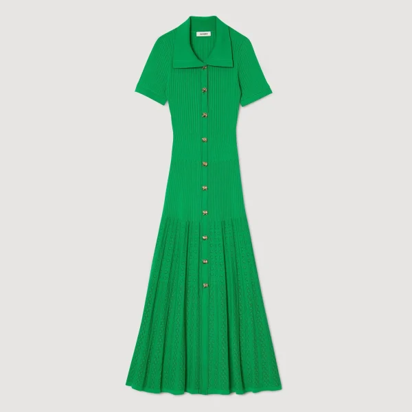 Cheap Robe Longue En Maille Côtelée Femme Robes