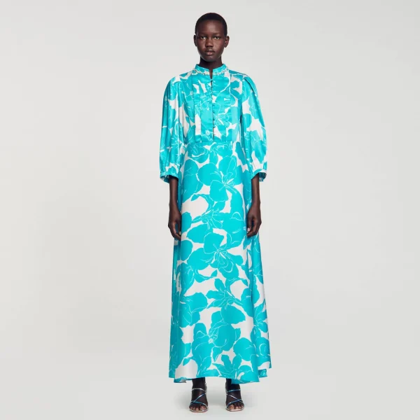 Flash Sale Robe Longue Fluide à Imprimé Fleuri Femme Robes