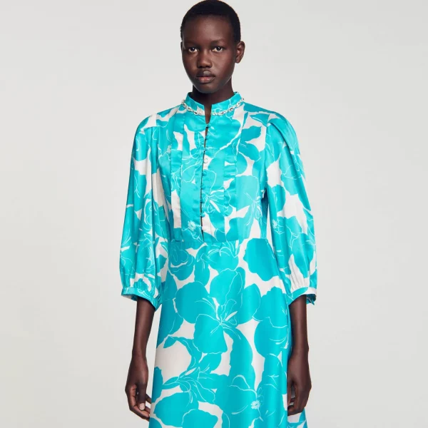 Flash Sale Robe Longue Fluide à Imprimé Fleuri Femme Robes