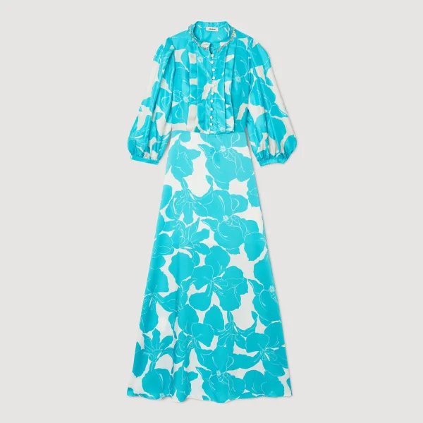 Flash Sale Robe Longue Fluide à Imprimé Fleuri Femme Robes