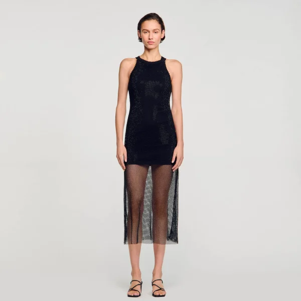 Cheap Robe Longue Résille Brillante Femme Robes