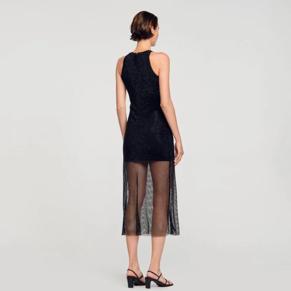 Cheap Robe Longue Résille Brillante Femme Robes