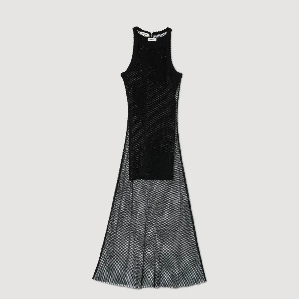 Cheap Robe Longue Résille Brillante Femme Robes