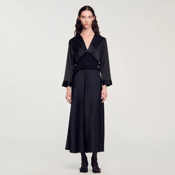 Outlet Robe Longue Satinée Femme Robes