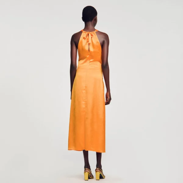 Flash Sale Robe Longue Satinée Froncée Femme Robes