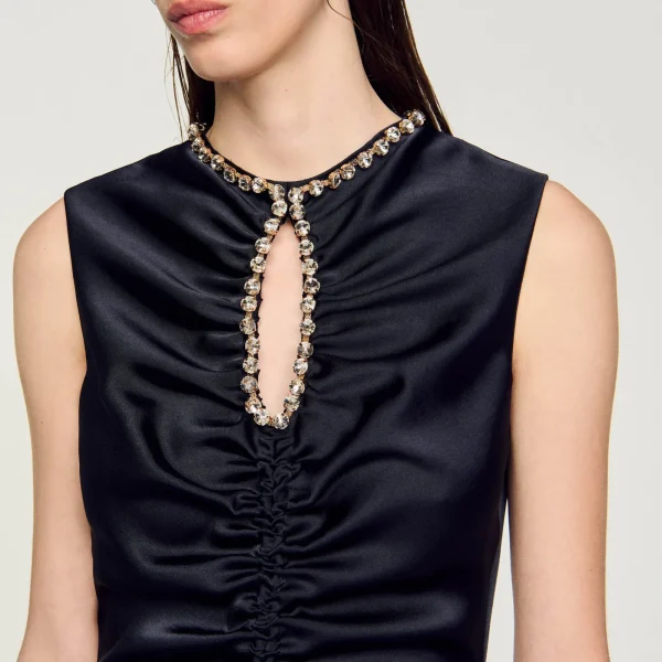 Cheap Robe Midi à Strass Femme Robes