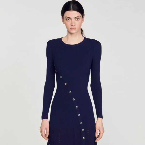 Cheap Robe Midi En Maille Femme Robes
