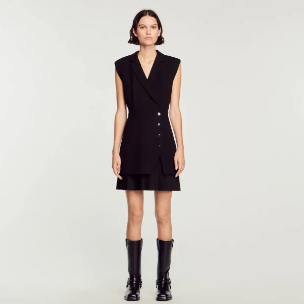 Clearance Robe Plissée En Tweed Femme Robes