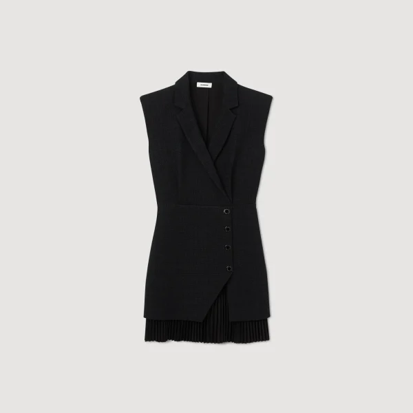 Clearance Robe Plissée En Tweed Femme Robes