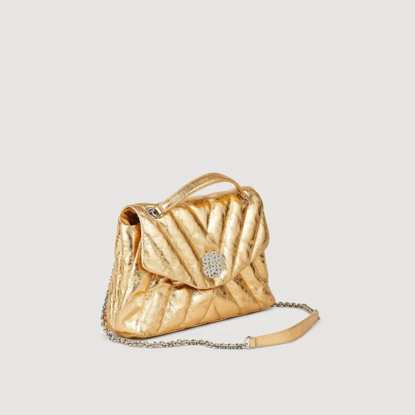 Fashion Sac Mila En Cuir Métallisé Matelassé Femme Sacs Porté Épaule | Sacs À Bandoulière