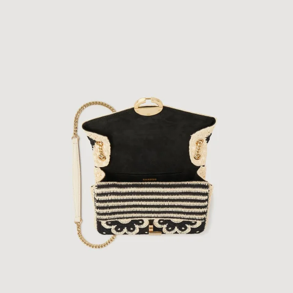 Discount Sac Yza En Crochet Bicolore Femme Sacs Porté Épaule | Sacs À Bandoulière