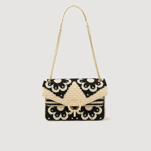 Discount Sac Yza En Crochet Bicolore Femme Sacs Porté Épaule | Sacs À Bandoulière