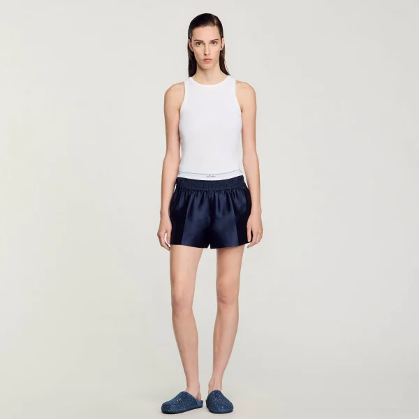 New Short Effet 2 En 1 En Satin Femme Jupes & Shorts