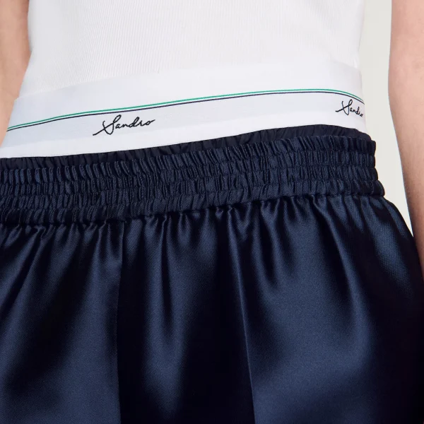 New Short Effet 2 En 1 En Satin Femme Jupes & Shorts