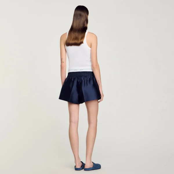 New Short Effet 2 En 1 En Satin Femme Jupes & Shorts