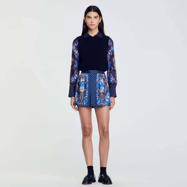 Cheap Short Jupe En Soie Imprimée Femme Ensembles | Jupes & Shorts