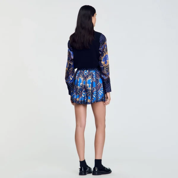 Cheap Short Jupe En Soie Imprimée Femme Ensembles | Jupes & Shorts