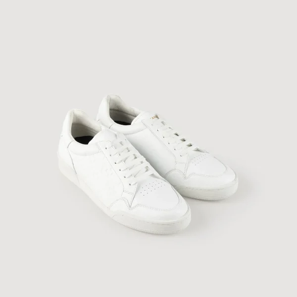 Cheap Sneakers En Cuir Embossé Square Cross Homme Sneakers