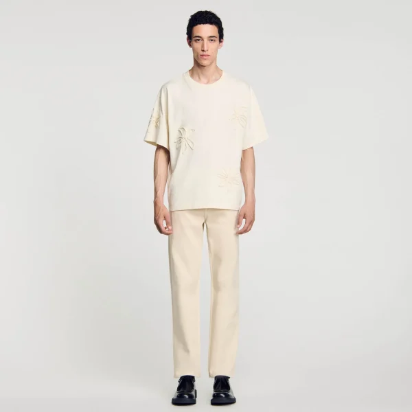 Flash Sale Tee-shirt Orné De Fleurs Homme T-Shirts & Polos