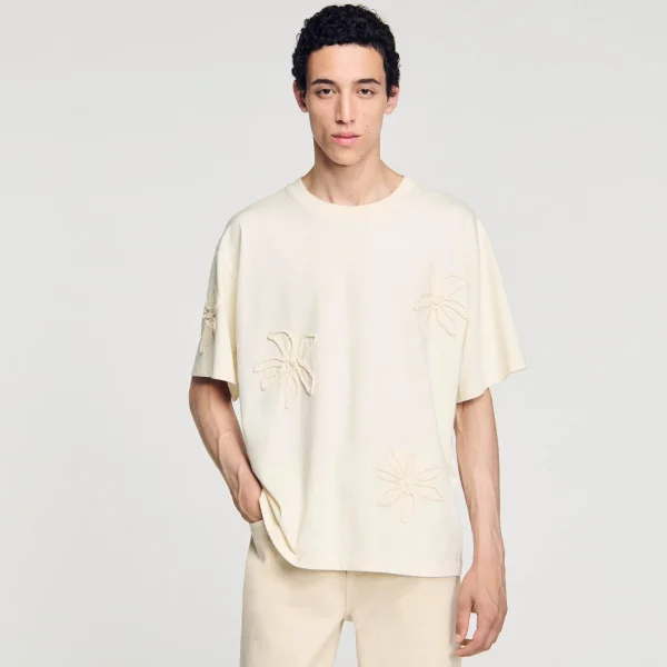 Flash Sale Tee-shirt Orné De Fleurs Homme T-Shirts & Polos