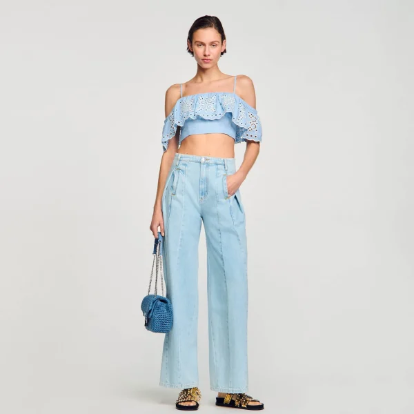 Store Top Court à Volant Femme Tops & Chemises