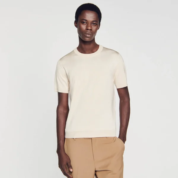 Flash Sale T-shirt En Maille Homme T-Shirts & Polos | Pulls & Gilets